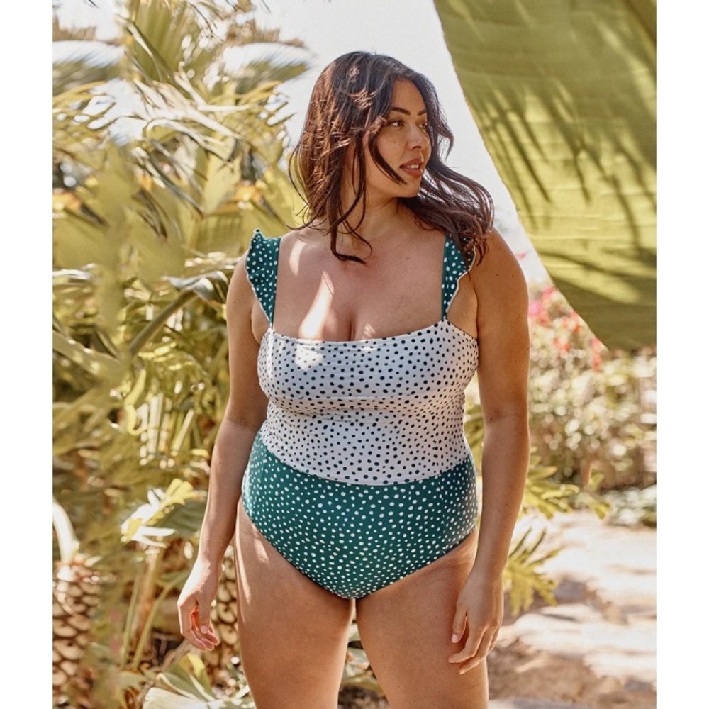 Summersalt The Ruffle Oasis Polka Dot One Piece Swimsuit